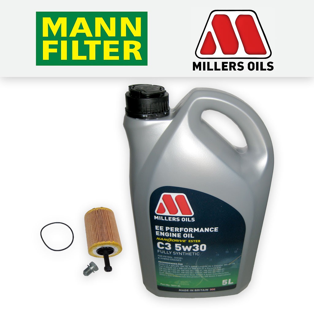 SERVICE KIT for VW PASSAT (3C) 1.9 TDI MANN OIL FILTER +EE NANO OIL (2005-2010)