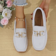 Womens Solid Color Flat Sneakers - Casual Lig...