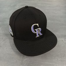 Vintage Colorado Rockies Snapback Hat New Era Cap Black Purple 100% Wool Y2K Era