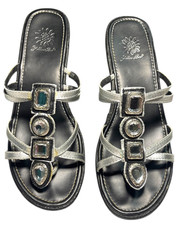 Yellow Box SHAE Black Silver Jeweled Wedge Sandals Platform With Box Size 8 M