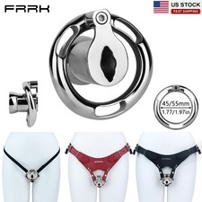 FRRK Stainless Steel Chastity Device Male Negative Cage Penis Restraint Locking