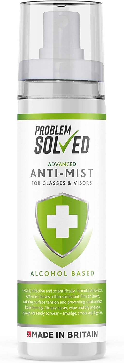 Problem Solved Anti-Mist Fog Demister Spray for Glasses Visors Goggles 100ml