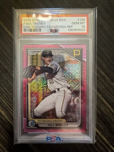 2024 Bowman Mega Box Paul Skenes Fuchsia Refractor PSA 10 #125 /299