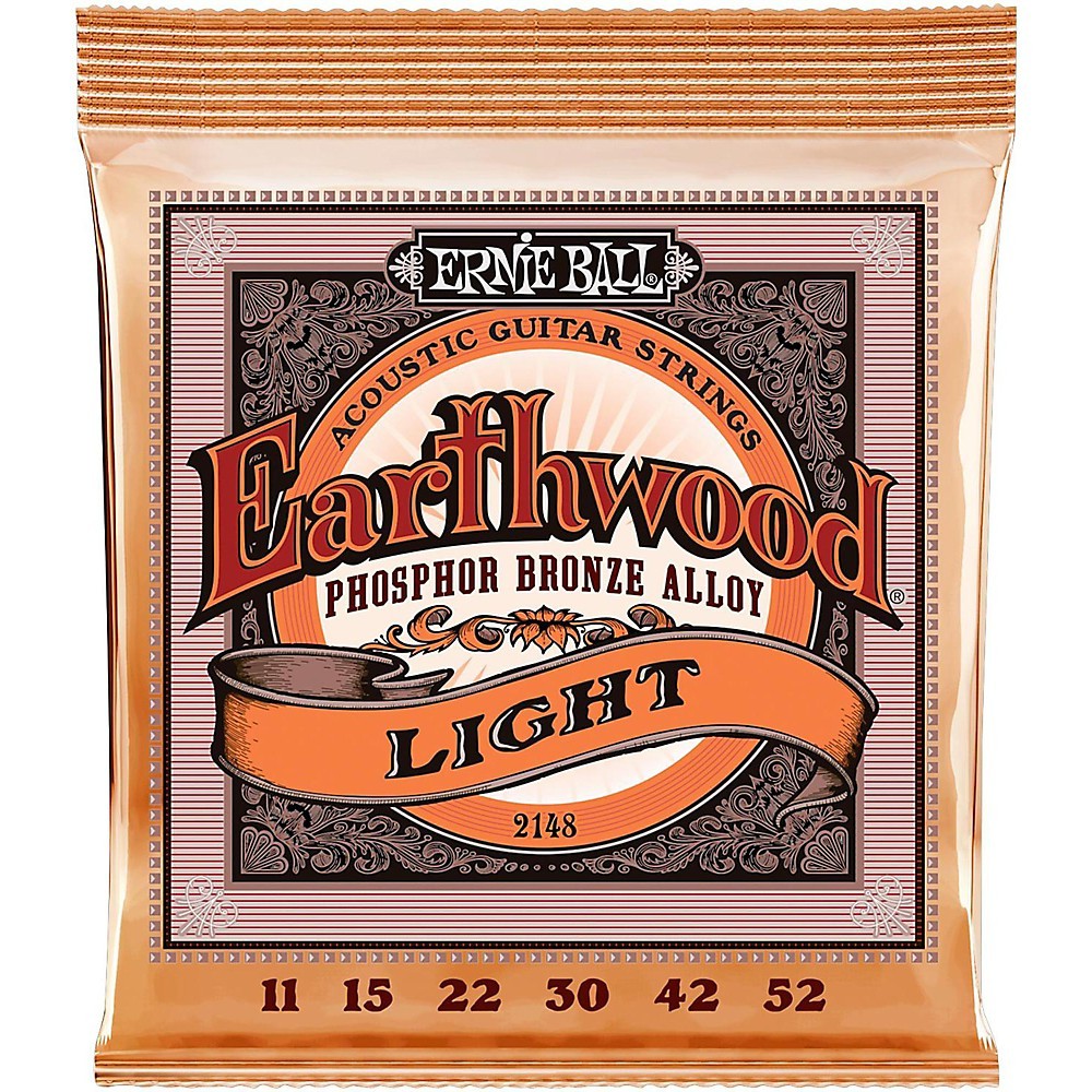Струны для акустической гитары Ernie Ball 2148 из люминофорной бронзы Earthwood Light 2290₽