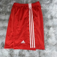adidas Men's Athletic Shorts Red, Three Stripes, Size M