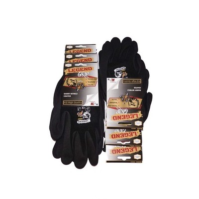 [6 Pack] Legend Grip Nitrile Sandy Coated Work Gloves | S-XL, 4 Colors