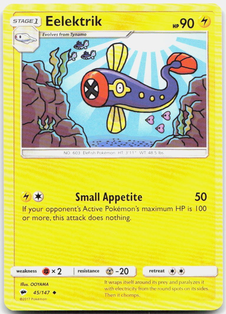 Eelektrik 45/147 Uncommon Burning Shadows Pokemon NM/LP