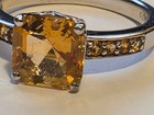 STERLING 925 ORANGE CZ RING SIZE 9 LJ HALLMARK? — photo 5