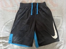 Nike Dri-Fit Youth Athletic Black and Blue Training Shorts, Size Large