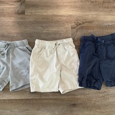Lot Of 3 Boys Jumping Beans Size 4 Tech Fleece Shorts Beige Grey Blue