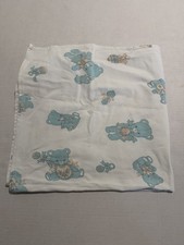 vtg pastel pink and blue receiving baby blanket 31x31 cute adorable newborn