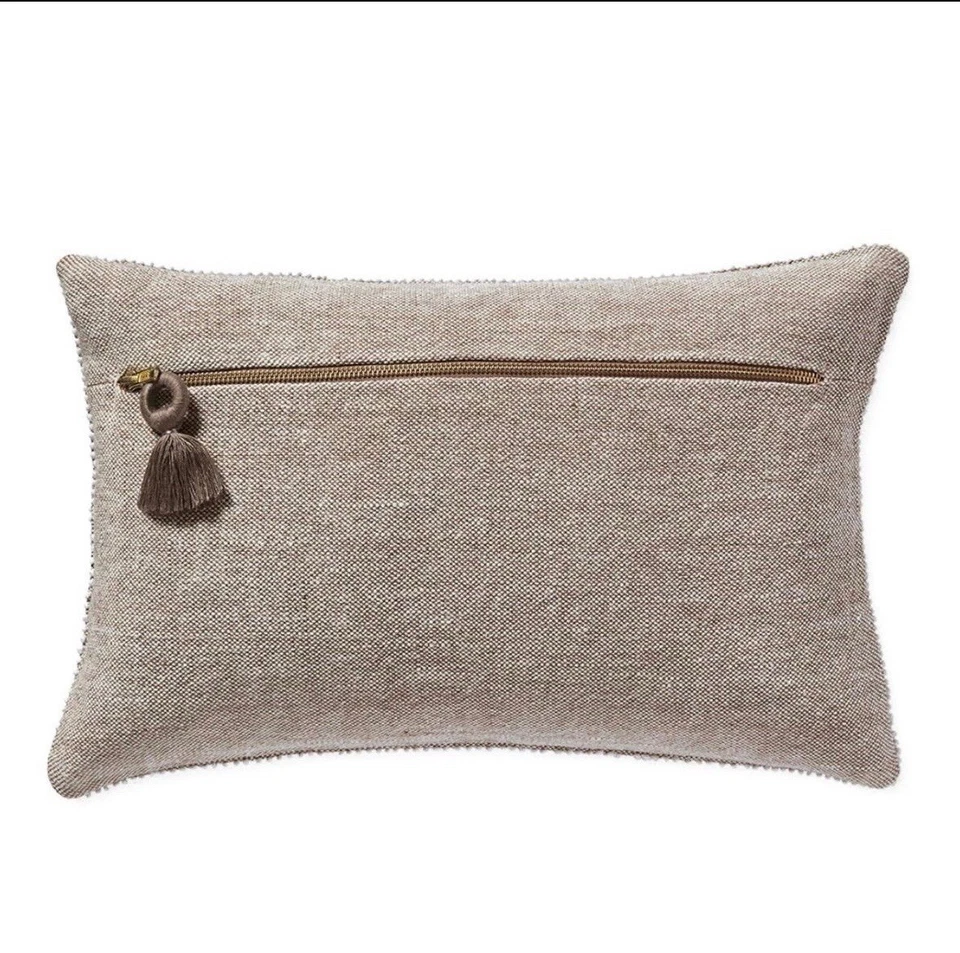 Serena & Lily Porto French Knot Pillow Cover 12”x18” Natural Sand Mink - Image 2 of 3