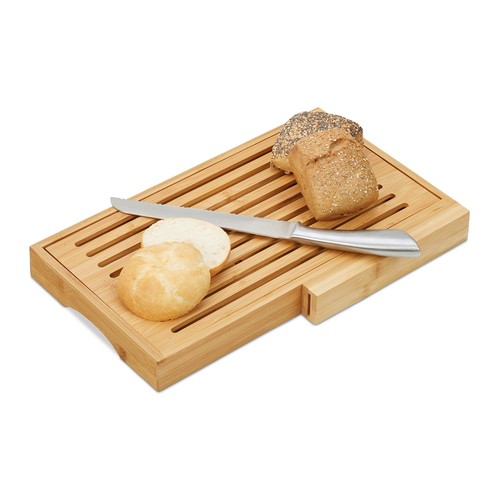 Tagliere per pane Vassoio raccogli briciole 1 kg 4 cm Tagliere in bambù Leggero - Foto 1 di 10
