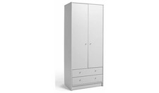 2 Door 2 Drawer Wardrobe White Argos Home Malibu - New Boxed *Damaged