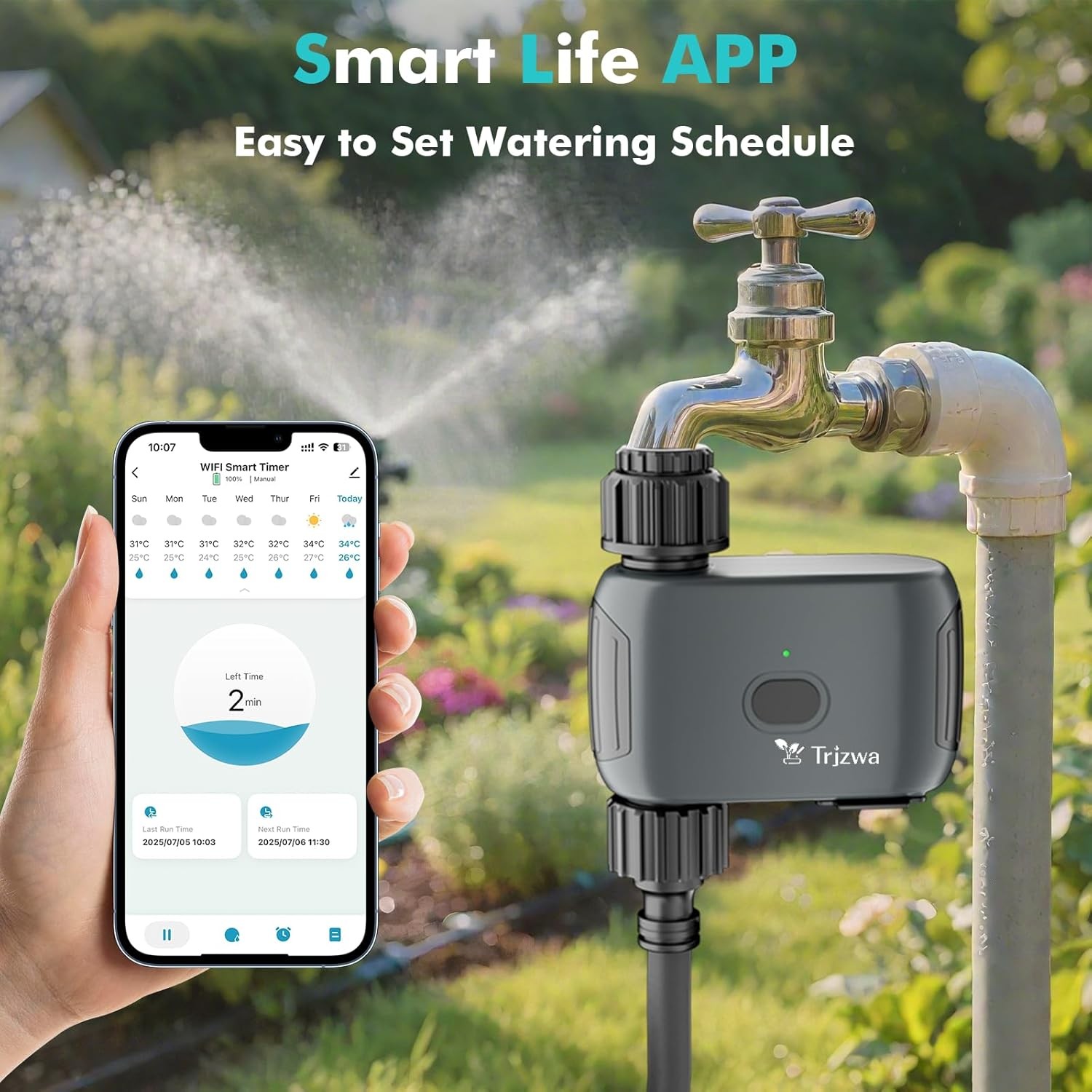 Smart Water Timer for Garden Hose-WiFi Enabled, Alexa/Google,Automatic Sprinkler