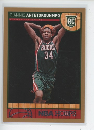 GIANNIS ANTETOKOUNMPO RC 2013-14 PANINI NBA HOOPS #275 GOLD PARALLEL ROOKIE HEAT