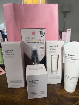 Global Beauty Care Glowing Vitamin C Skin Care Set with Makeup Setting Spray