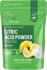 Herbaila Citric Acid Powder, 2 lb. Citric Acid for Bath Bombs, Citric Acid Food