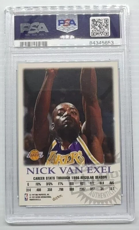 Autógrafo Skybox Premium Nick Van Exel 1997-98 automático PSA AUTÉNTICO Foto 2 de 2