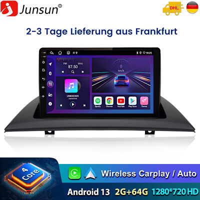 2+64GB Für BMW X3 E83 Carplay 9'' Android 13 Autoradio GPS Navi BT WIFI DAB+ USB
