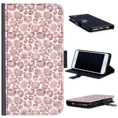 Rosa Leopardenmuster Handyhülle für iPhone 13/12/Pro; Spot PU Leder Flip Cover