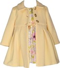 Bonnie Jean Baby Girls Sleeveless Floral Shantung Easter Coat Yellow Dress