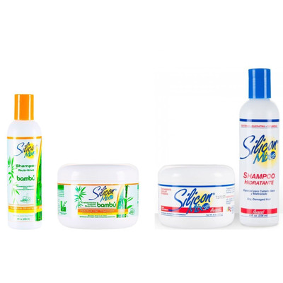 Silikon Mix Behandlung & Shampoo 8 Unzen Sets - Hidratante & Bambu - Kostenlose Proben