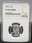 1955 Washington Quarter NGC PF 69 CAMEO