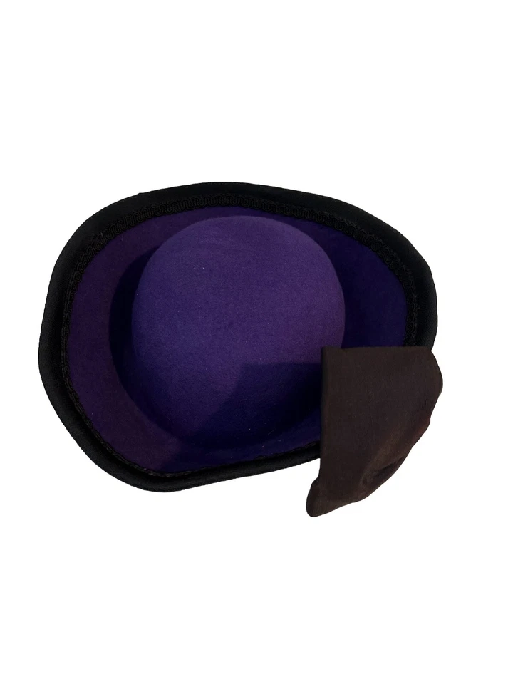 Chapéu Whittall and Shon roxo com Bling 100% lã feltro vintage - Imagem 3 de 4