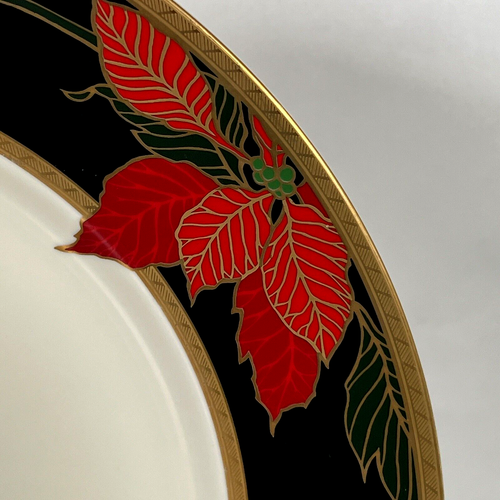 Mikasa Noël Veille Poinsettia Rouge 12 " Chop Plaque Rond Plateau Discontinué - Photo 4 sur 8