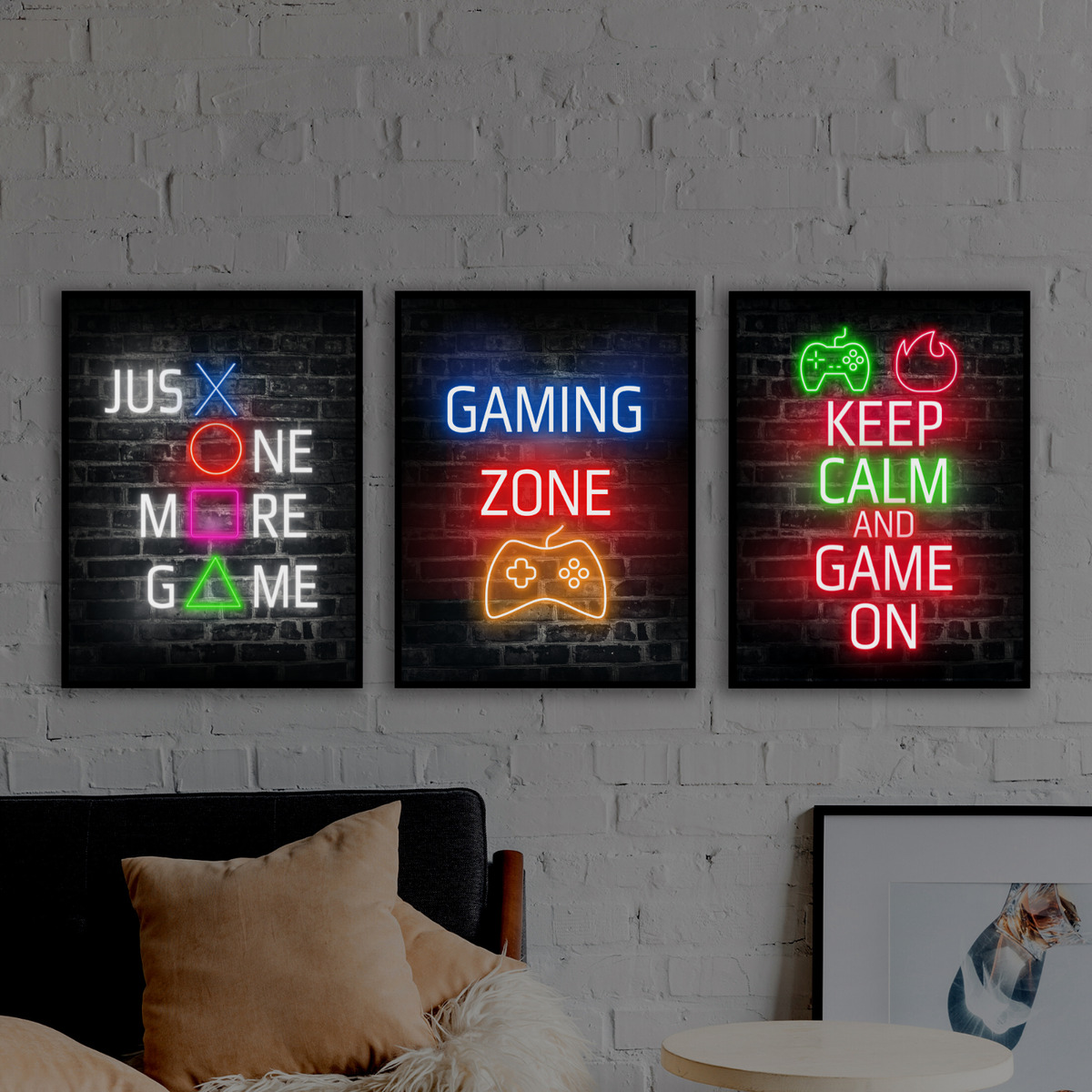 Set of 3 Gaming Posters Video Game Prints Teen Boy Game Play room Decor  Wall Art