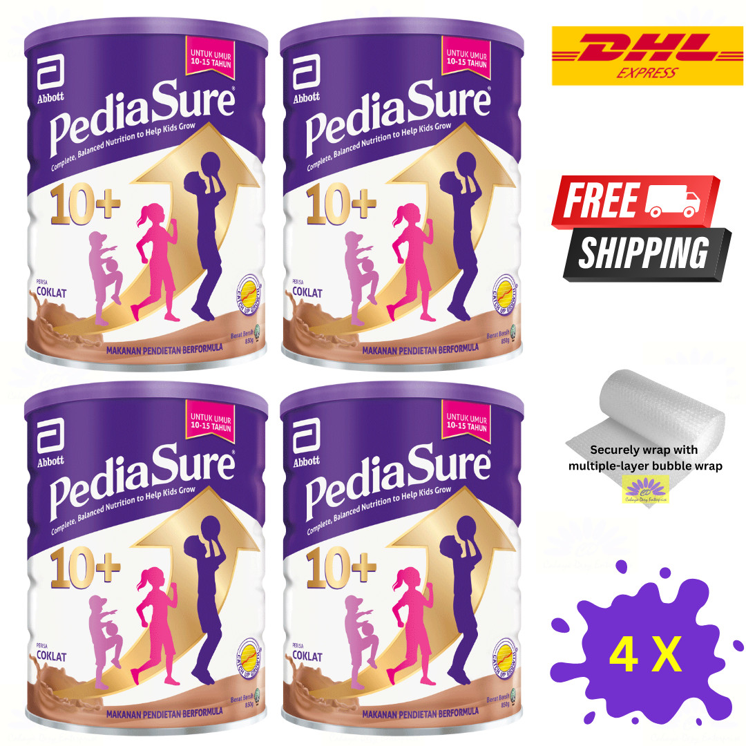 4 X Abbott Pedia Sure 10+Chocolate 850g Optiheight Height In