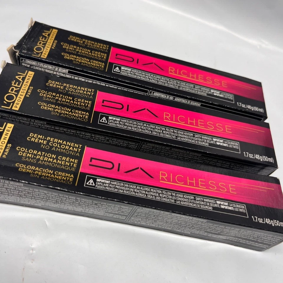 Lote de 3 - L'Oreal Dia Richesse 8.3/8G Color semipermanente, cajas dañadas Foto 3 de 3