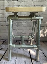 Industrial style Tube Clamp Stool kit 33.7mm tube with scaffold board seat 50cm