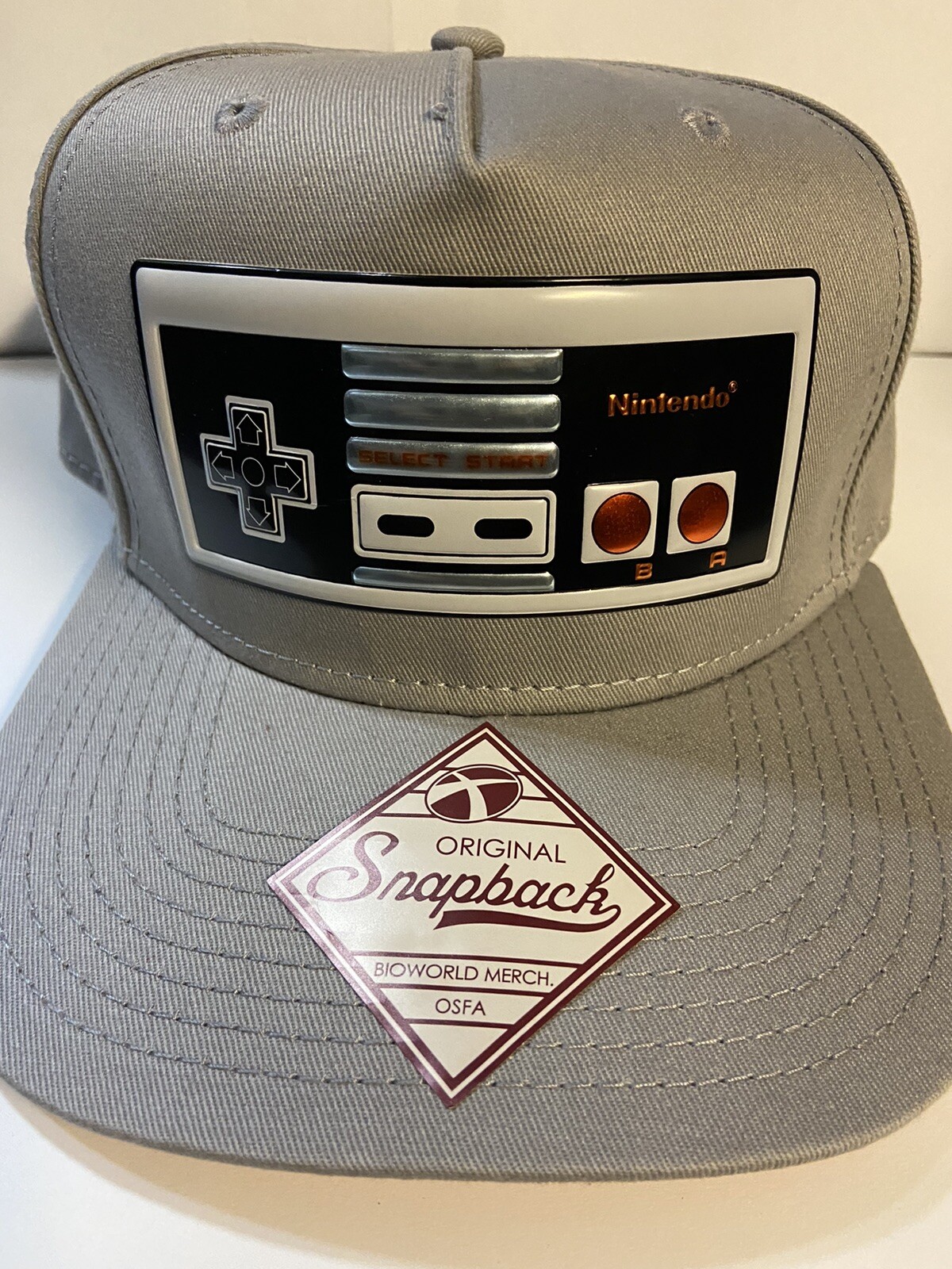 Nintendo Classic NES Controller Snapback Hat Gray… - image 3