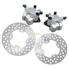 Front Brake Calipers & Brake Rotors for Yamaha Grizzly 350 YFM350 4x4 2007-2014