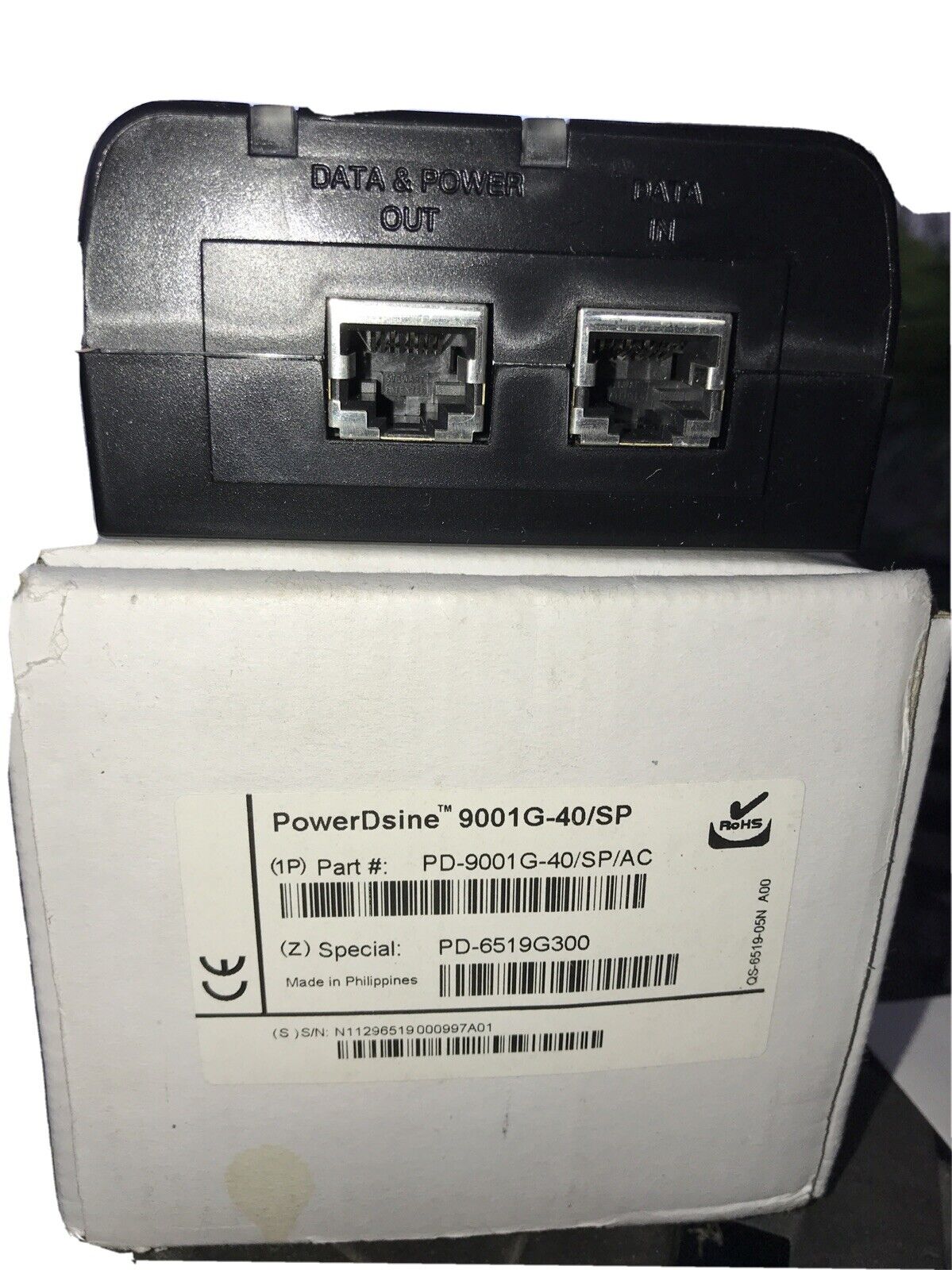NEW PowerDsine 1-Port 802.3 40W Gigabit PoE Midspan (9001G-40/SP/AC)