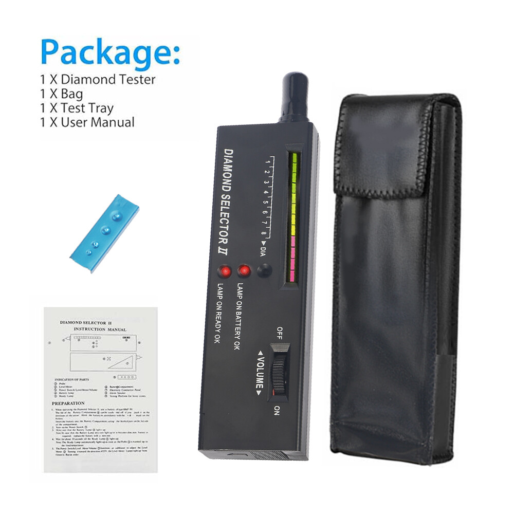 Portable Jewelry Diamond Tester 60x Illuminated Magnifier Jeweler's Tool Set Kit