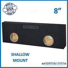 8" Dual Sealed Shallow Mount Sub Box Slim Speaker Box Subwoofer Enclosure