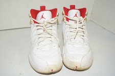 Nike Air Jordan 12 Retro Size 6Y GS White/University Red 153265-107