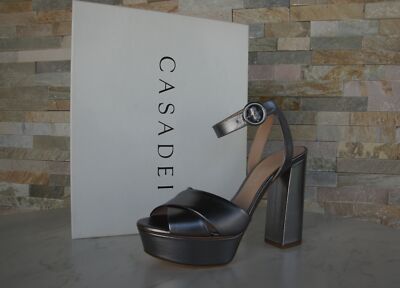 Casadei EU 38 40 platform sandals high heels evening shoes zinc former RRP  650