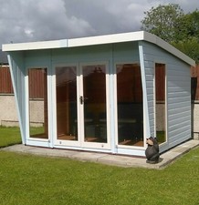 10x8 SUMMERHOUSE GARDEN SUN ROOM OFFICE SHIPLAP PENT WOODEN DOUBLE DOORS 10ft