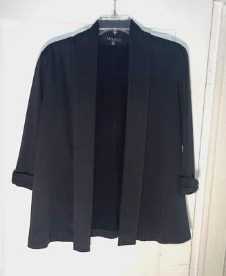 THEORY Ashbey Raj Black Jersey Open Front Blazer Jacket Size M.  d551