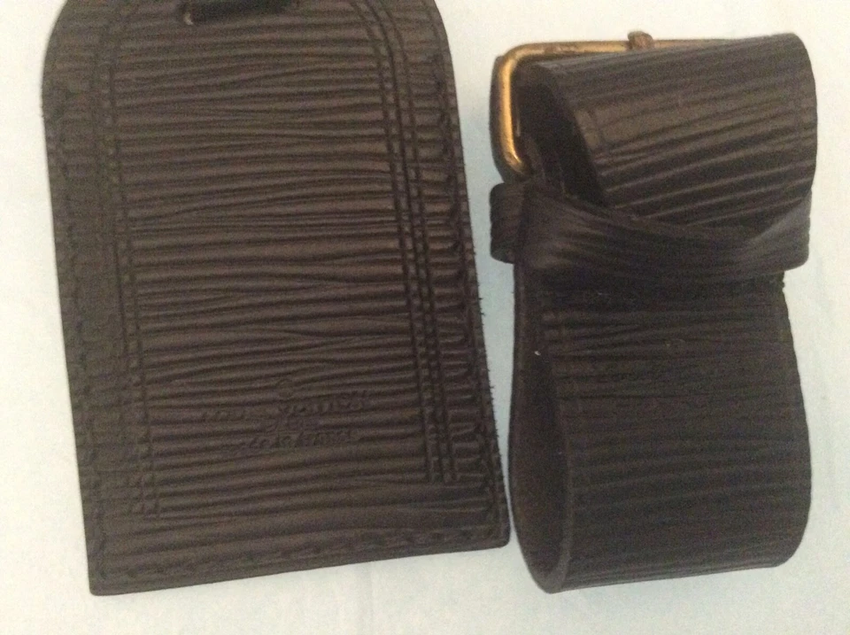 LOUIS VUITTON EPI Line STRAP HOLDER/Address Tag for KEEPALL/BANDOULIERE Black #6 - Image 3 of 3
