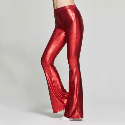 Lady PU Leather Flared Trousers Bell 