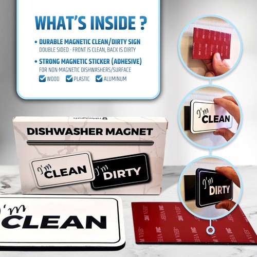 Premium Quality & Thick Dishwasher Magnet Clean Dirty Sign That Will Never Fall - Picture 74 of 130