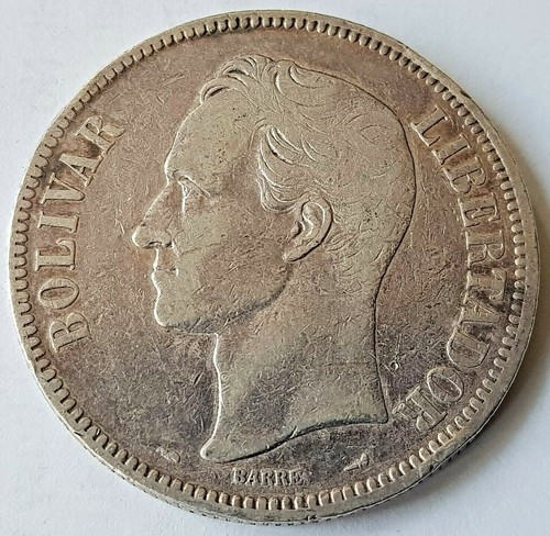 Venezuela 1910 5 Bolivar Silbermünze - Bild 2 von 2