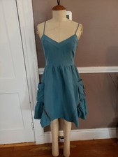 Beautiful Teal Color Silk Blend Dress W/Pockets By Free People!! Size 8!!