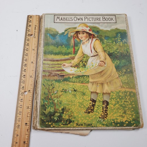 Antique Mabel's Own Picture Book illustrated 1890s Signed - Foto 9 di 9