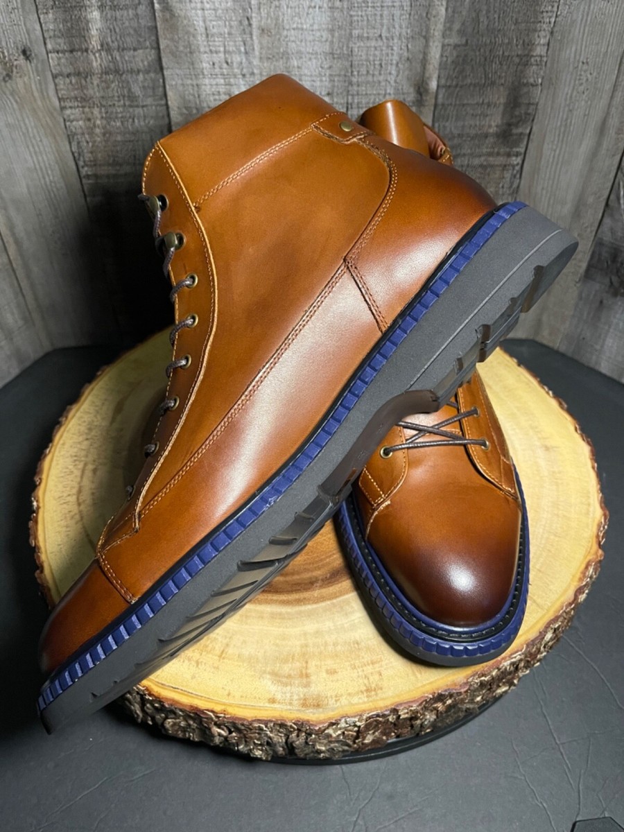 Zanzara Platform Leather Lace-up vamp Cognac Men Dress 